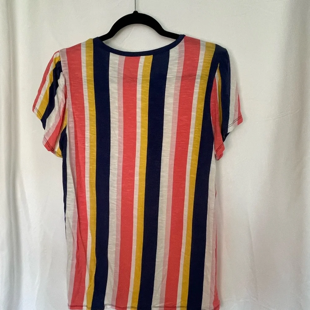 LuLaRoe Pink and Blue Fitted Short Sleeve Tee - Picture 5 of 6